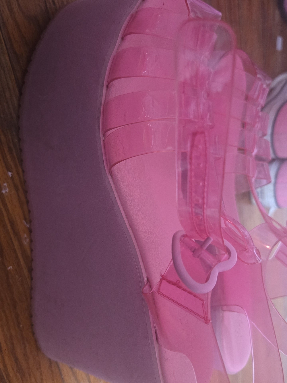 Pink Platform Jelly Sandals